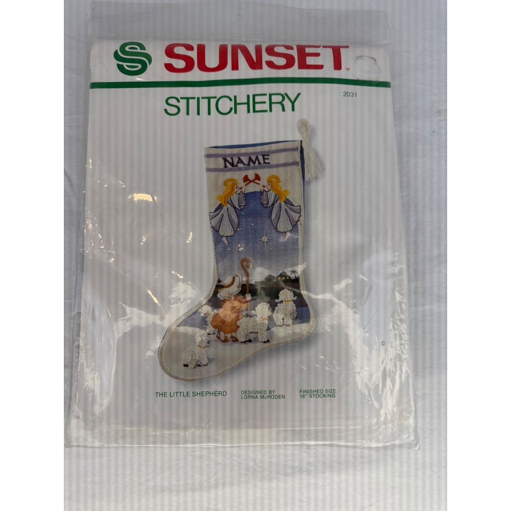 Vintage Sunset Stitchery The Little Shepherd Stocking‎ Kit 2031 Lorna McRoden